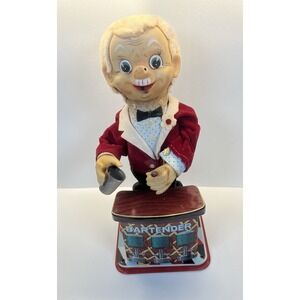 Vintage Rosko Tin Litho BARTENDER - Not Working Charlie Weaver For Parts Only
